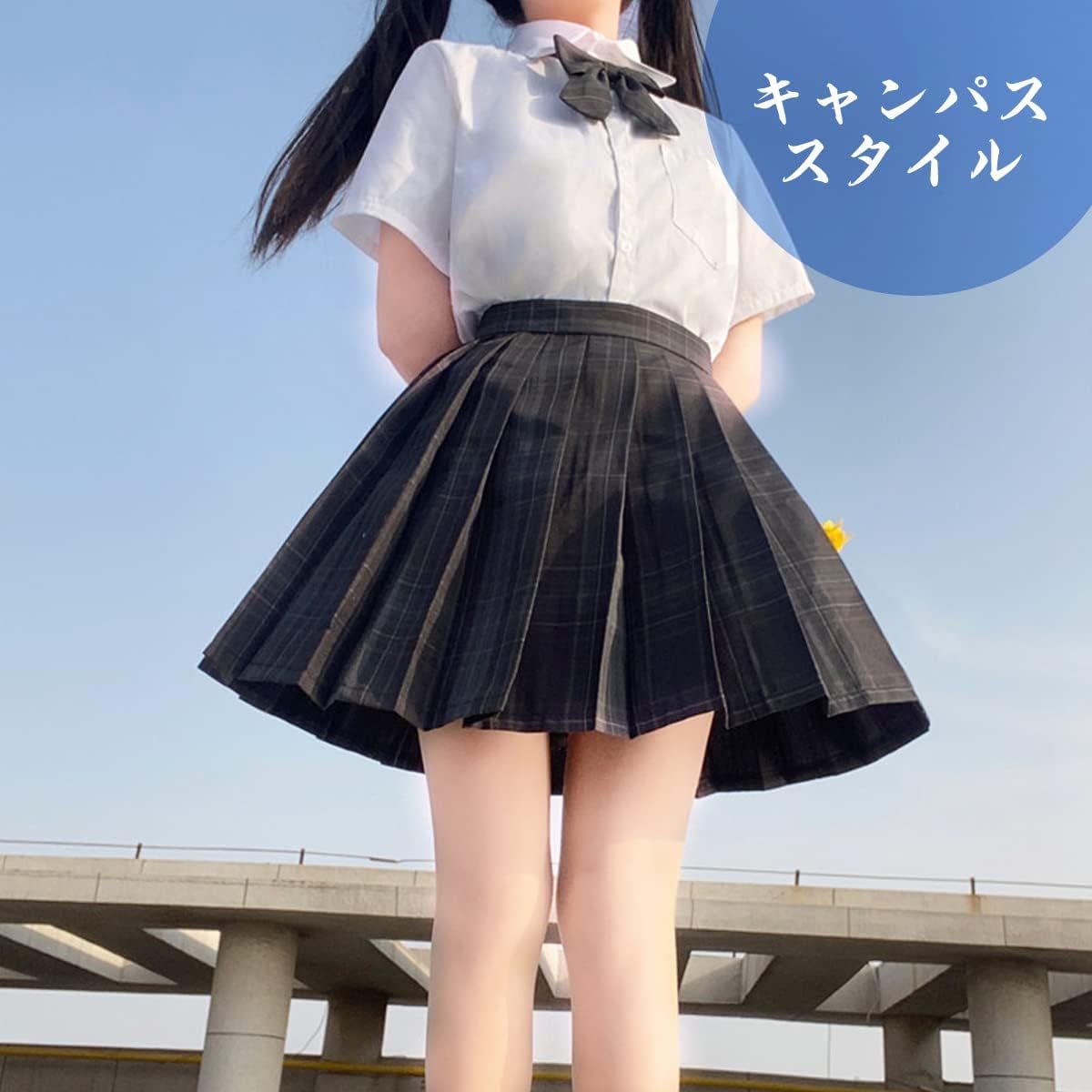 制服セット スカート 丈48cm jk コスプレ シャツ ネクタイ リボン 女子高生制服 パーティー衣装 遊園地 文化祭 - メルカリ