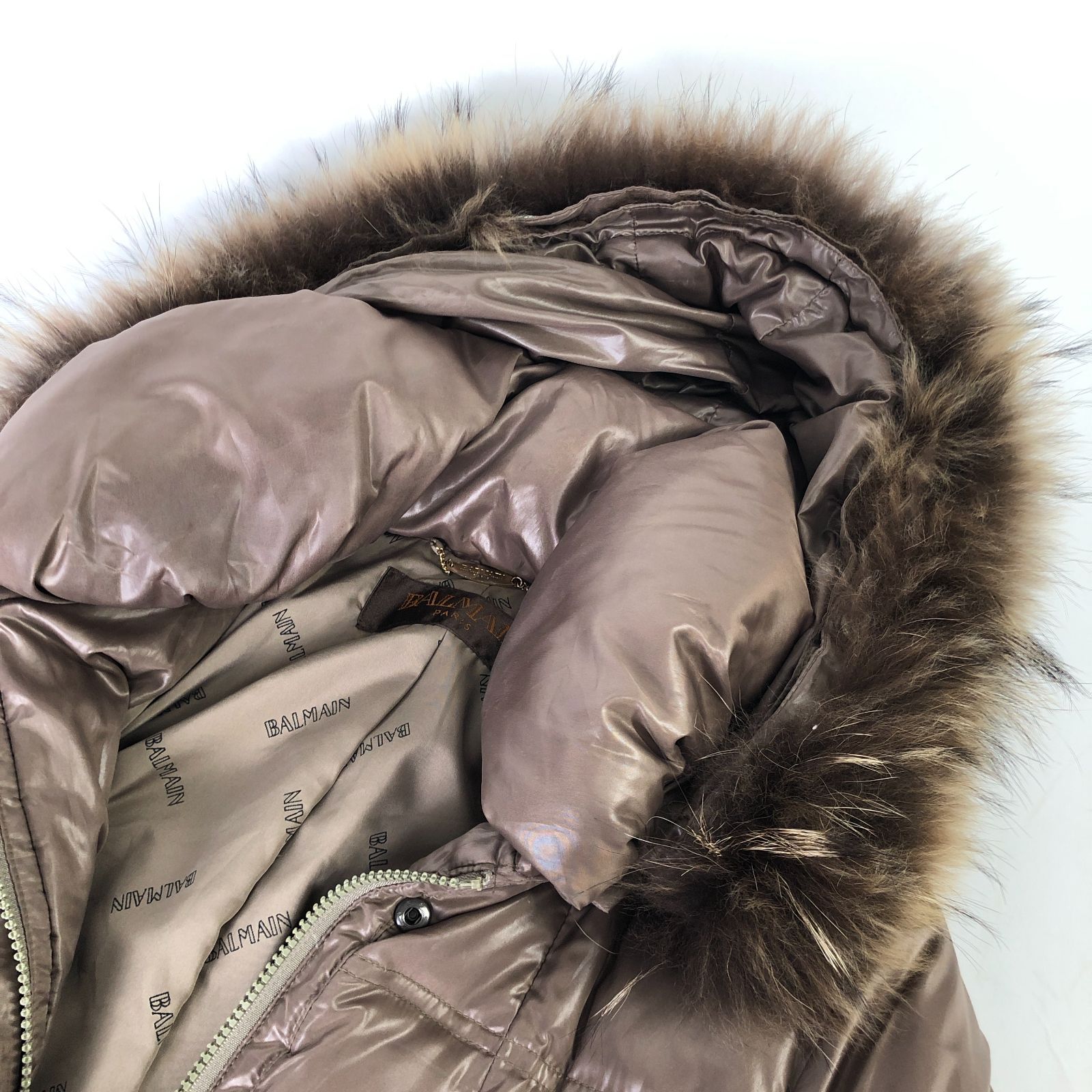バルマン　BALMAN レディース　ダウン　ファー　コート　サイズM 中古・古着通販】BALMAIN (バルマン) シルクダウンコート