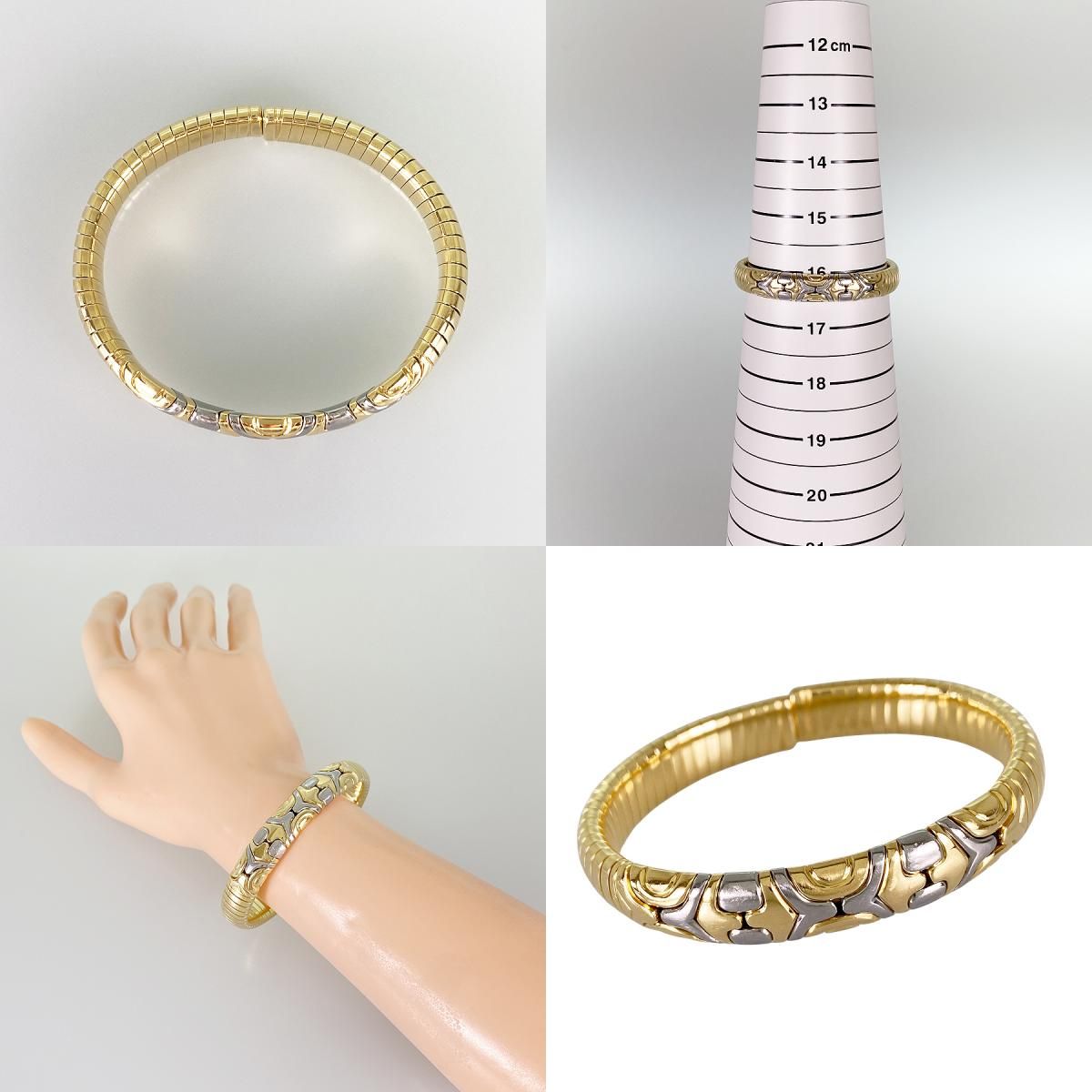 ▲ブルガリ BVLGARI アストラーレ ブレスレット K18ｘレザー BVLGARI ブルガリ K18WG バングル ダイヤモンド ブレスレット
