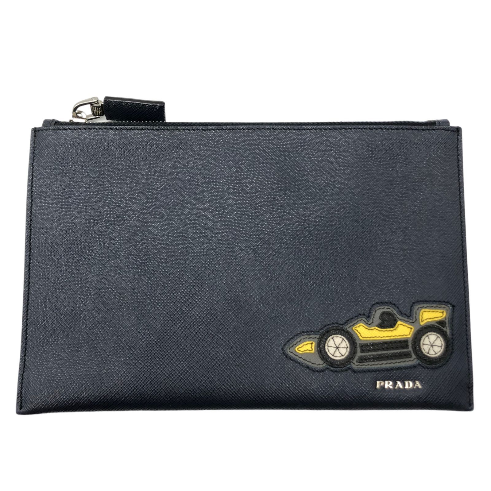 ♪790 PRADA プラダ サフィアーノ レーシングカー ポーチ