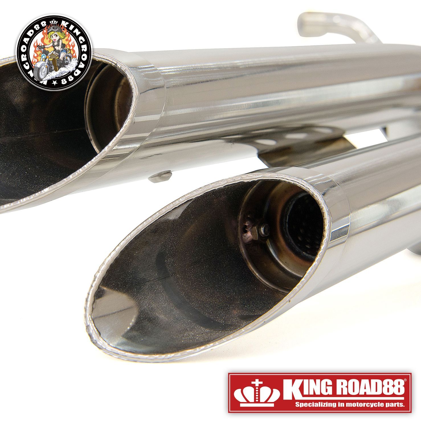 jazz AC09 JMCA ステンレス製2本出しスラッシュカットマフラー ホンダ ジャズ AC09 KingRoad88 スラッシュカット UP ダブル マフラー