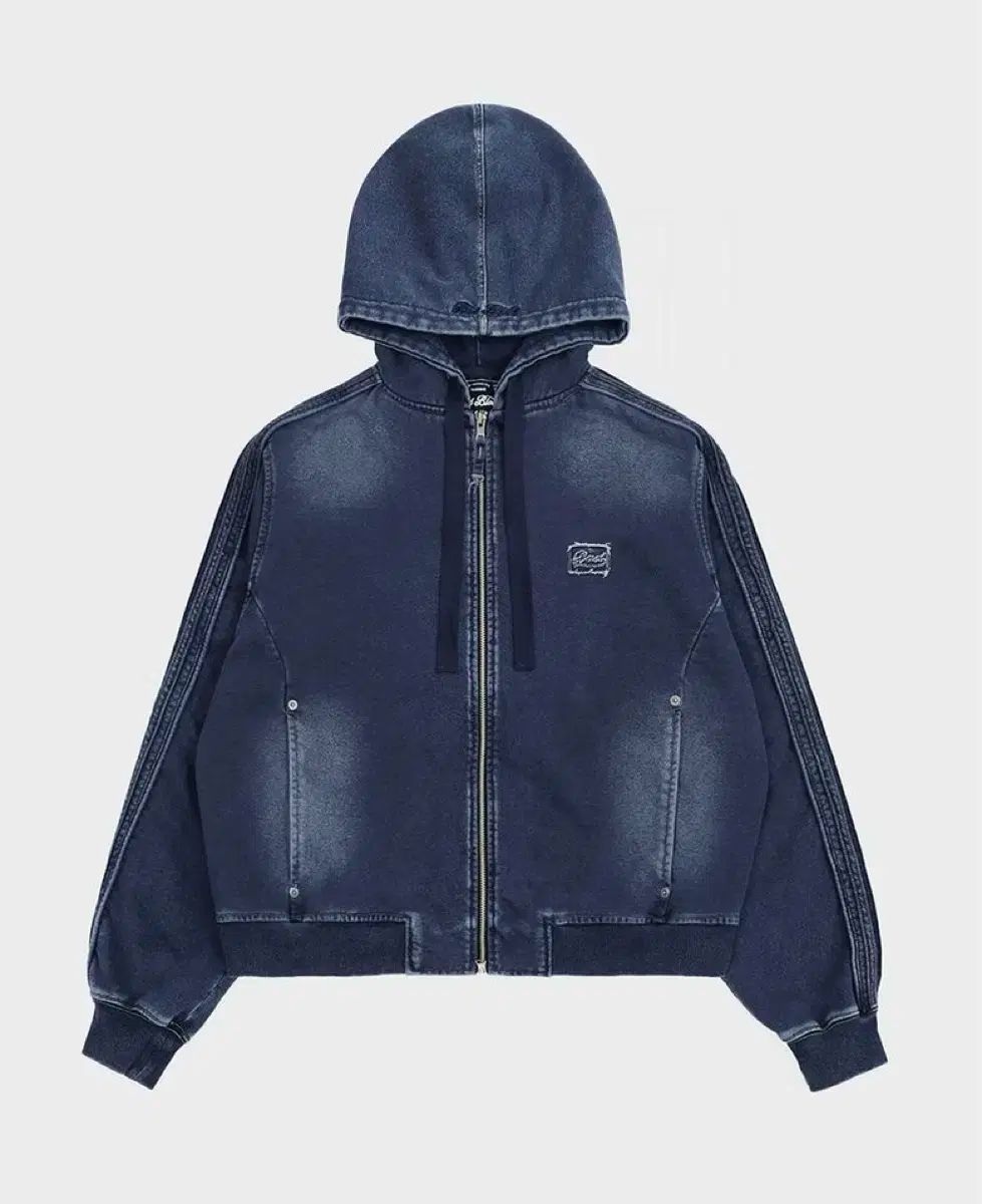 s BADBLOOD バッドブラッド ウォッシュド デニム ジップアップパーカー フード付き