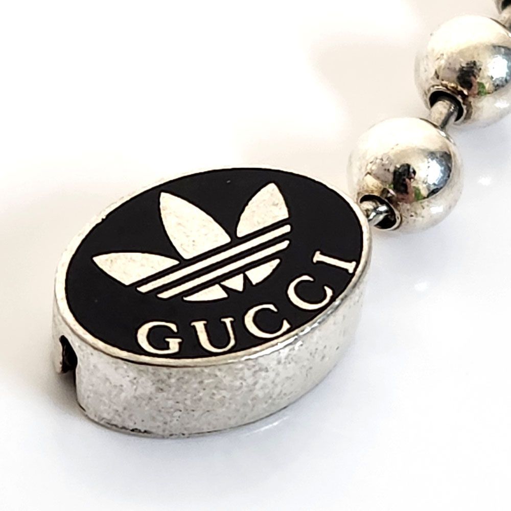 グッチ GUCCI GUCCI×adidas トレフォイル ボールチェーン ブレスレット 702860 シルバー Ag925刻印(スターリングシルバー925)  中古Bランク アクセサリー メンズ アディダス - メルカリ