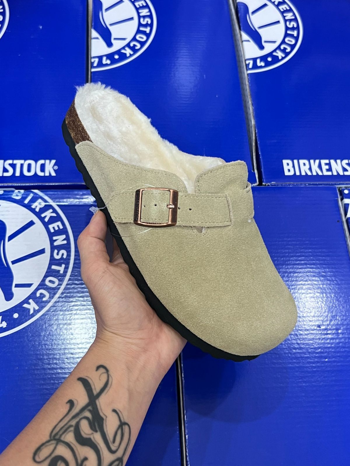  BIRKENSTOCK Boston Boa Suede ミュール 男女兼用 選択 ミュール サンダル ミュール