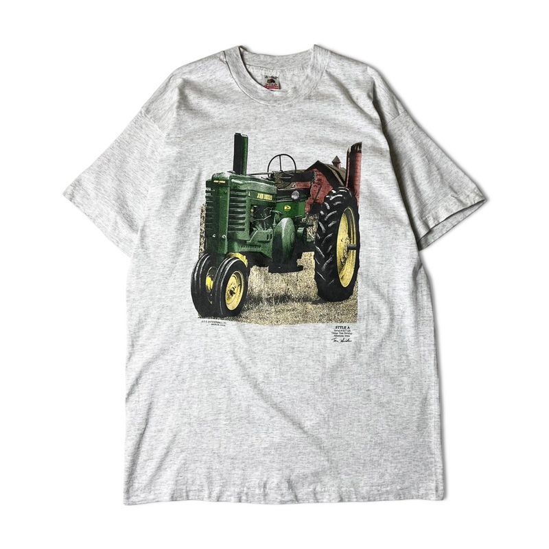 90s USA製 JOHN DEERE トラクター プリント 半袖 Tシャツ XL / 90年代 