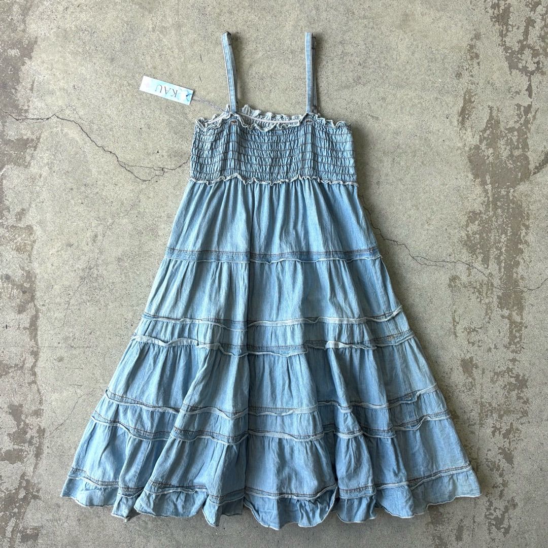 denim one-piece / キャミ デニムワンピース #a920 y2k 森ガール