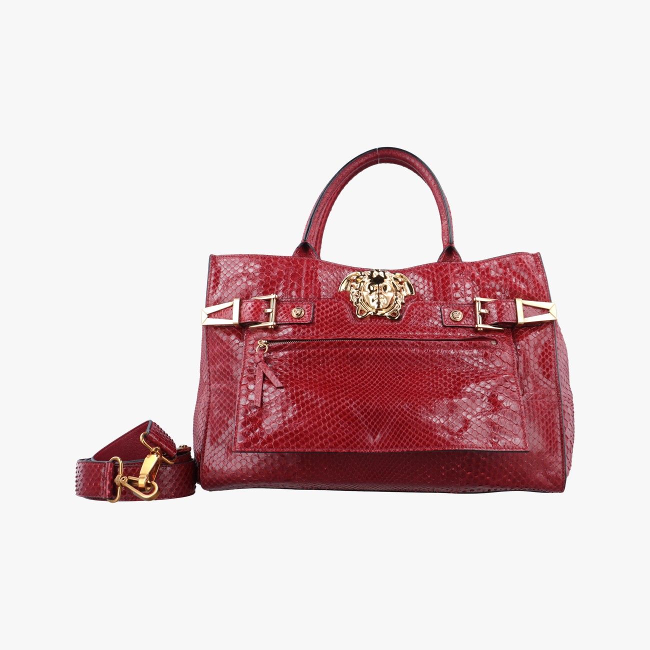 ヴェルサーチェ ヴェルサーチ VERSACEメデューサ パラッツォレッドスネークスキンCLG012 657 115 412