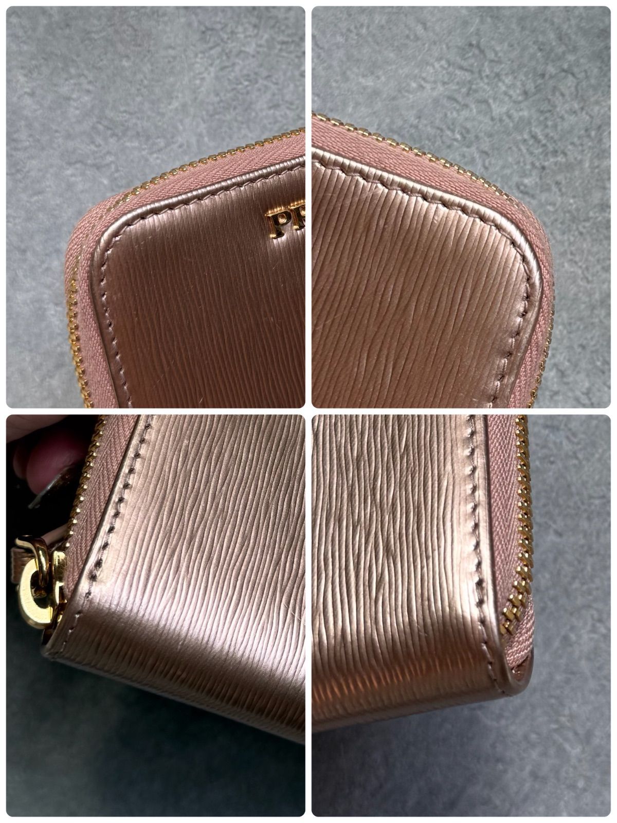 極美品 PRADA プラダ ラウンドファスナー コインケース カード