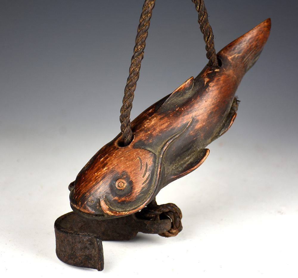 蔵C9389 古民藝 木彫 瓢箪と鯰の自在鉤 飛騨高山 江戸期末～明治期 WWW_IBETON_RU