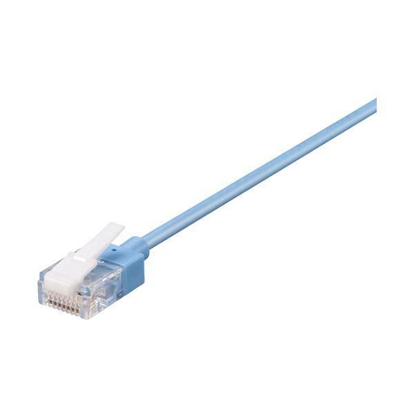 （まとめ） バッファローツメの折れないLANケーブル カテゴリー6A スリムタイプ 小型コネクター ブルー 1m BL6ATSM10BL 1本 〔×3セット〕