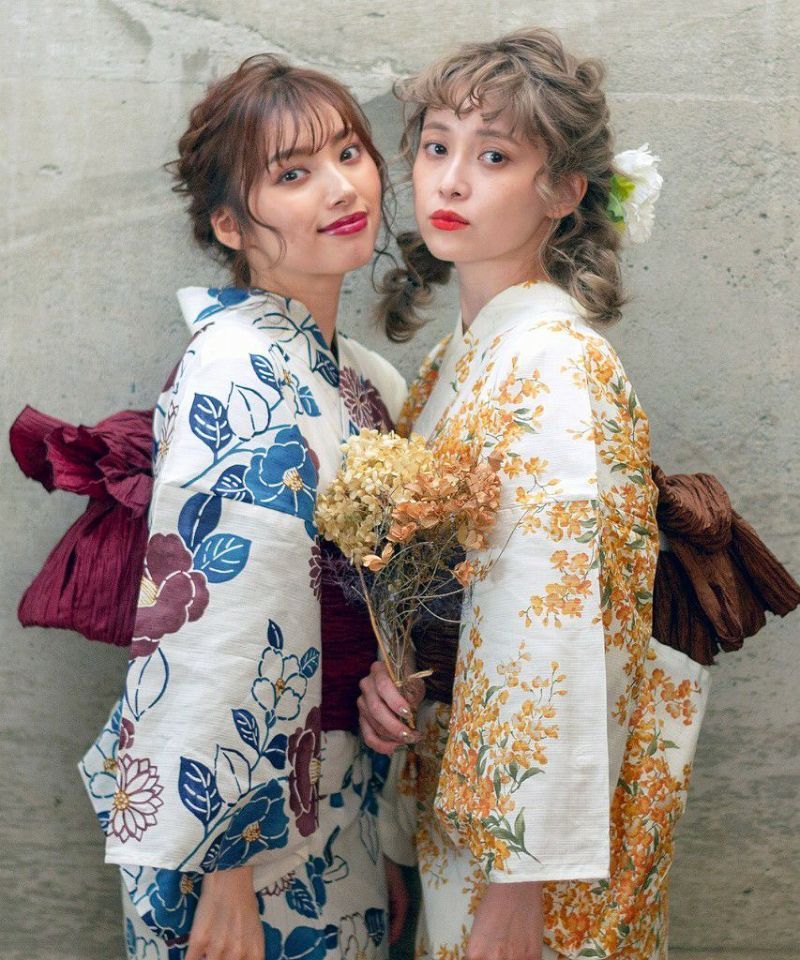 dita 浴衣　夏のオレンジユーム 夏のオレンジユーム】Dita ディータ 浴衣 5点セット レディース