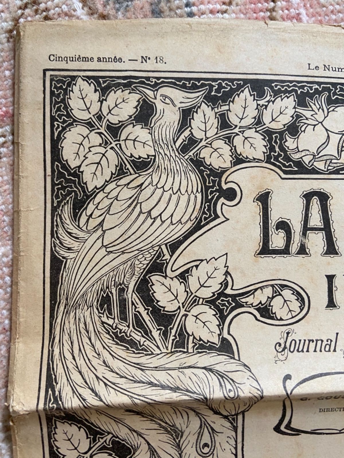 1902年5月4日 レアなフランスアンティークの刺繍新聞 刺繍図案