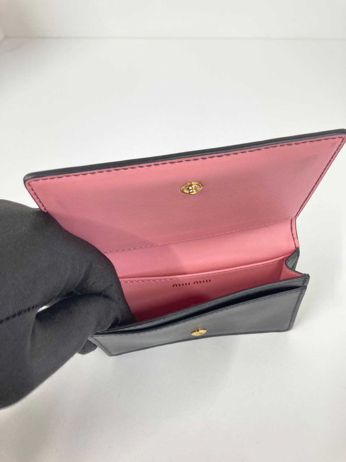 miumiu ミュウミュウ レザー 革 リボン カードケース カード入れ