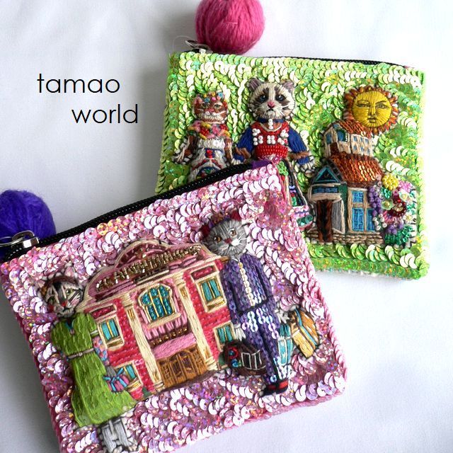 Tamao world タマオワールド 刺繍 アリス ポーチ - ポーチ/バニティ