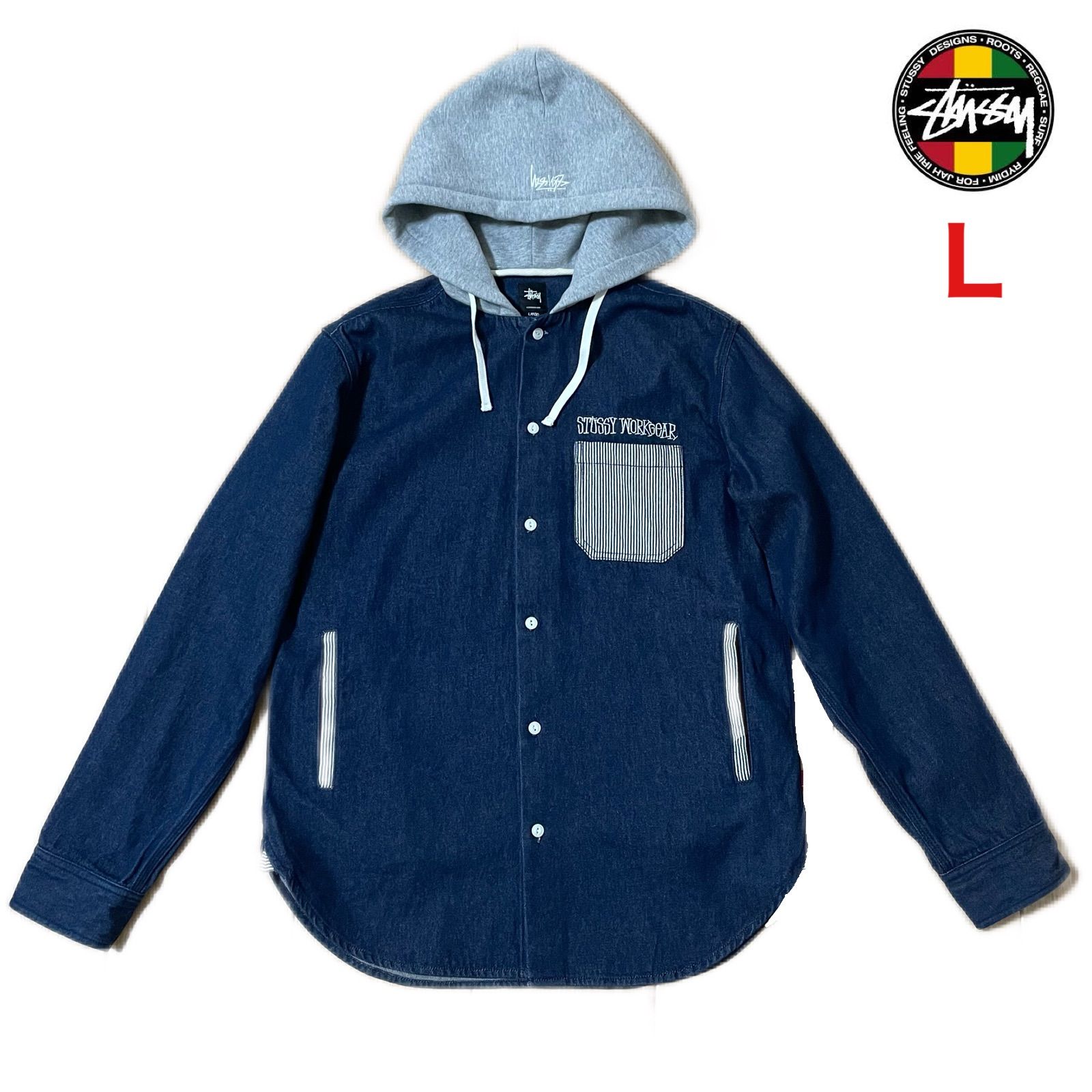 STUSSY デニムジャケット　カバーオール　Lサイズ STUSSY デニムジャケット カバーオール Lサイズ Stussy WORKGEAR