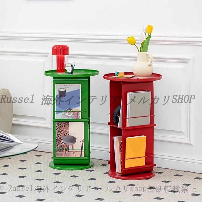 マガジン ラック 多用途 ラウンド メタル おしゃれ かわいい インテリア 北欧 サイドテーブル 雑誌 本 ブック ディスプレイ スタンド SNS映え フォトジェニック 緑 グリーン