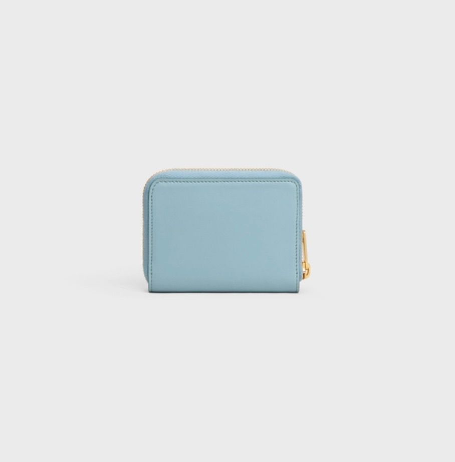 【CELINE】セール!コンパクトジップウォレット Califomia Blue 新品 CELINE セリーヌ コンパクト ジップウォレット トリオンフ