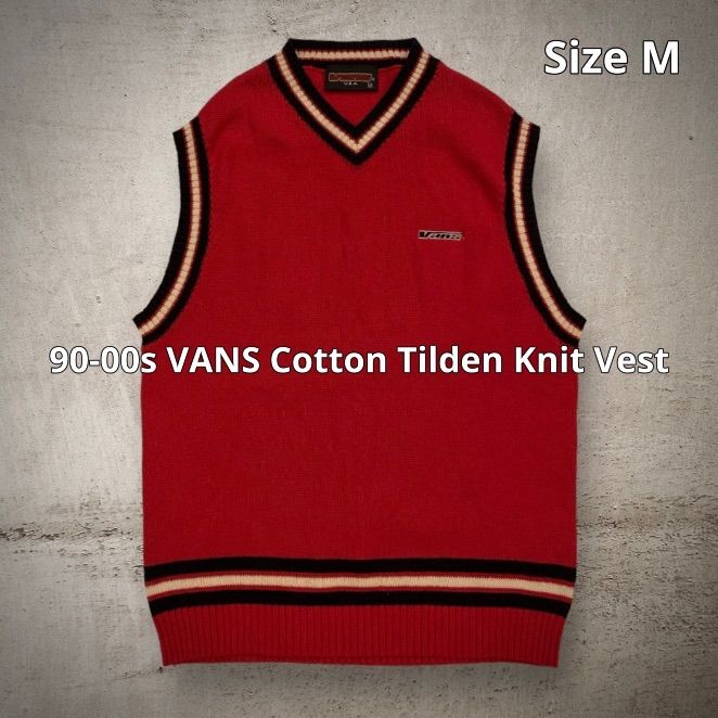 90-00s VANS Cotton Tilden Knit Vest ヴァンズ チルデンニットベスト