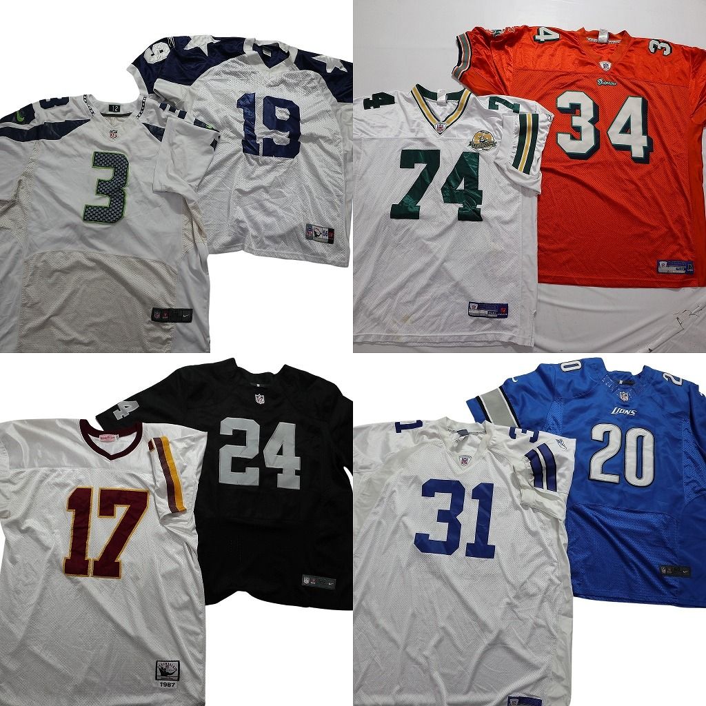 古着卸 NFL ゲームシャツ ユニフォーム 8枚セット メンズ 56 |60 シーホークス ナイキ カウボーイズ 古着 NA6214
