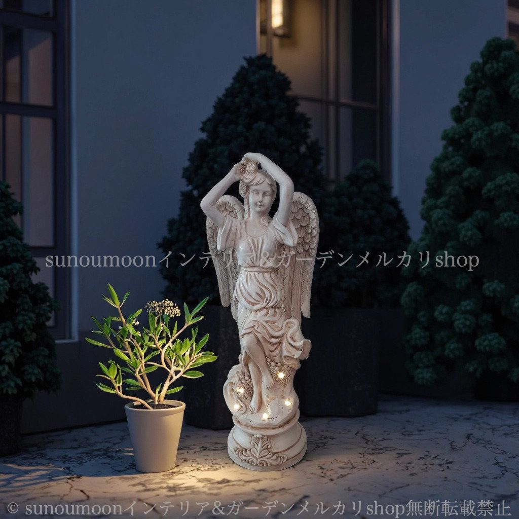 太陽光 庭の装飾 ガーデニング 雑貨 インテリア ガーデン エレガント おしゃれ ガーデンオブジェ ガーデンインテリア エンジェル ソーラー ガーデン雑貨 置物 ガーデンライト 天使 お洒落 8-14