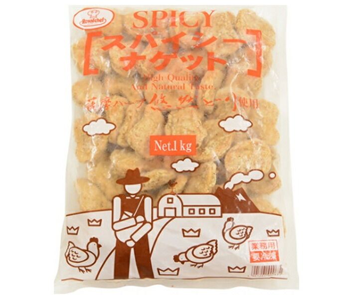 冷凍商品 ロイヤルシェフ スパイシーチキンナゲット 1kg×10袋入｜ 冷凍食品 ロイヤルシェフ チキンナゲット
