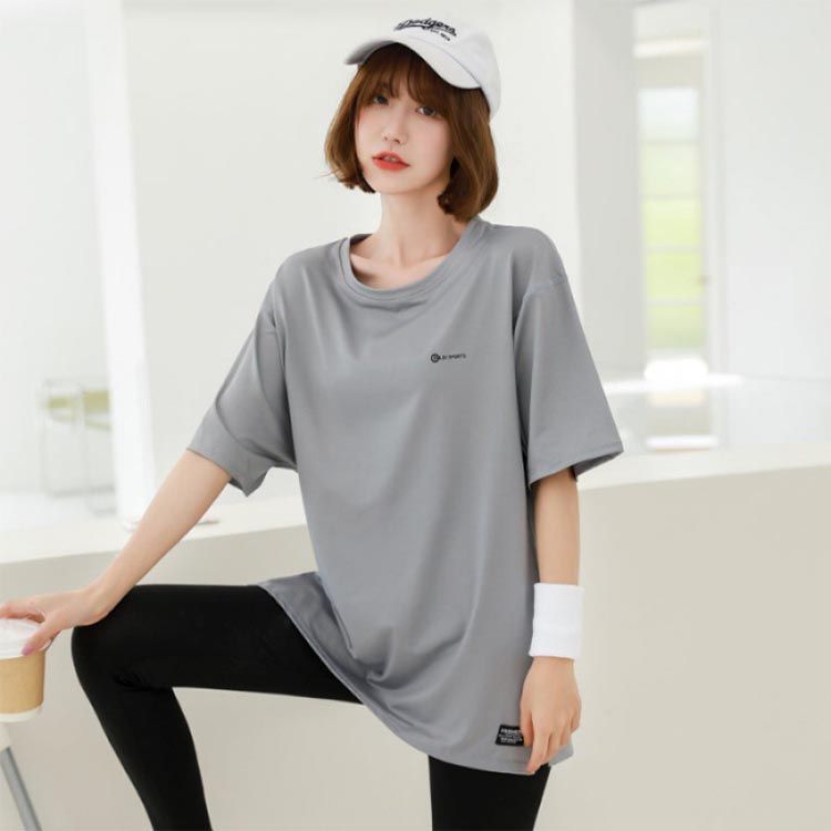 Tシャツ レディース ヨガウェア トップス 半袖tシャツ ロング丈