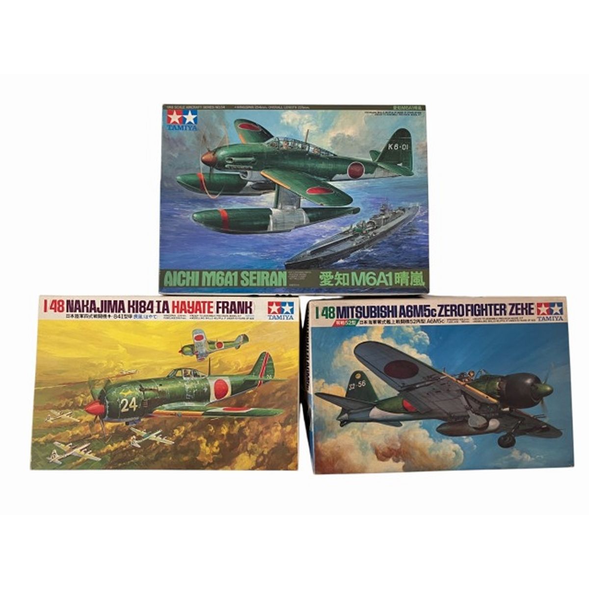 TAMIYA 零戦52型 日本海軍 零式艦上戦闘機 52丙型 愛知M6A1 晴嵐等 3点セット 未組立 O9952362