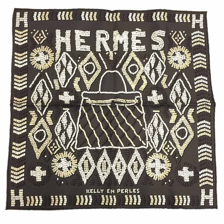 未使用 HERMES エルメス カレ45 スカーフ KELLY EN PERLES ケリーアン ...