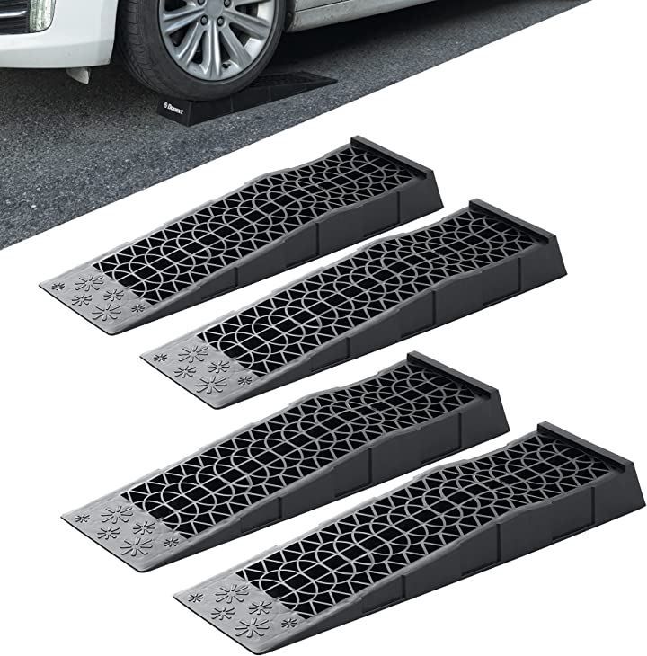 Donext カースロープ ハイリフト タイヤスロープ 整備用 オイル交換 SUV/ジープ/バン/トラック対応可能 軽量(4pcs-3T，  4pcs)