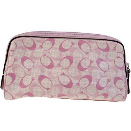 中古】 超美品 コーチ COACH シグネチャー ポーチ バッグ ピンク PVC