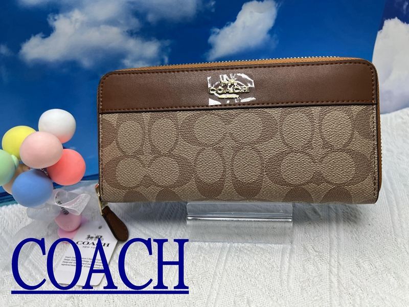 COACH 財布 コーチ 長財布 シグネチャー アコーディオン ラウンドファスナー アウトレット 財布 レディース プレゼント 贈り物 長財布  レディース 新品未使用 ファッション ブランド A016 F76873 11UAA - メルカリ