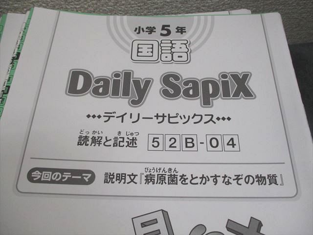 サピックス SAPIX 国語 小5 デイリー⁄スプリング⁄サマー 一年分 小4