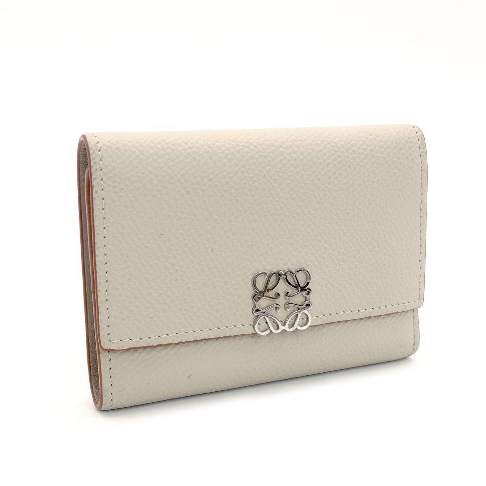 新品✨ロエベ アナグラム ペブル バーティカルウォレット スモール ベージュ ぺブル バーティカル ウォレット スモール（ペブルグレインカーフ