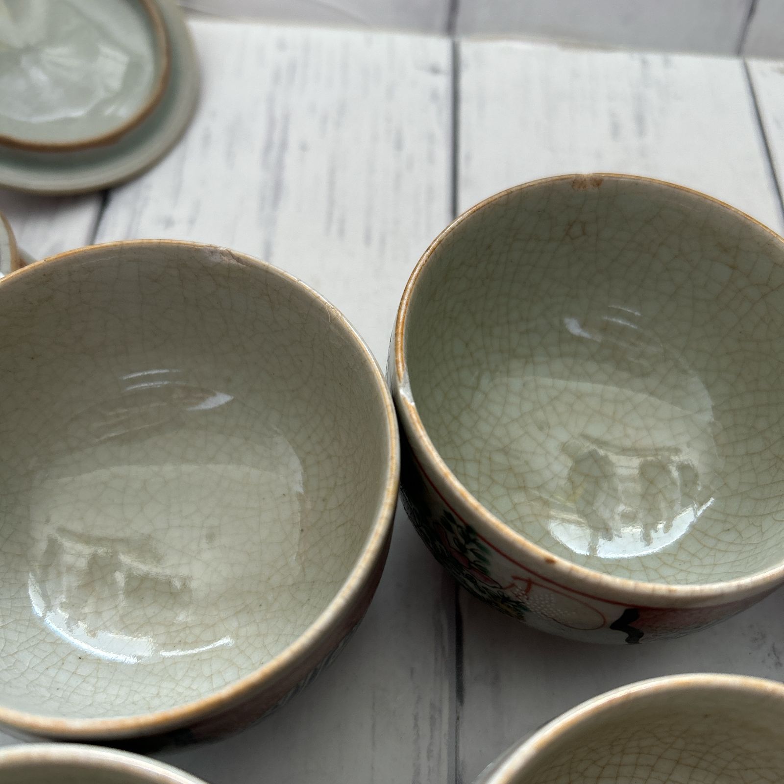 九谷焼 九谷庄三 蓋付茶器揃 急須 湯呑み 4客セット 金彩 色絵☆昭和