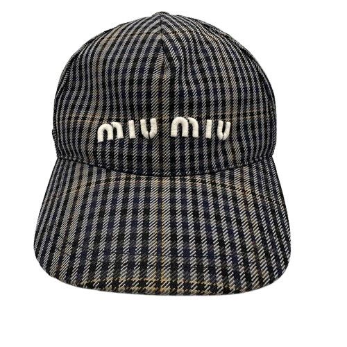 miumiu ベースボールキャップ　グレンチェック セール 7%OFF】MIUMIU ベースボールキャップ 5HC179 2F87 2F84