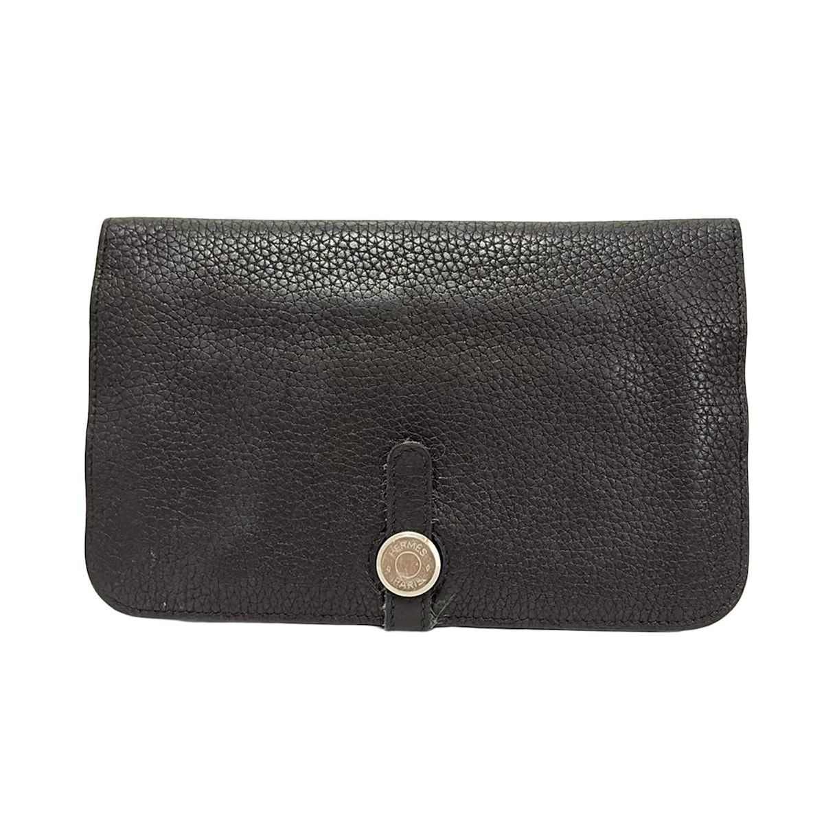 HERMES エルメス 長財布 ドゴンGM 黒 シルバー金具