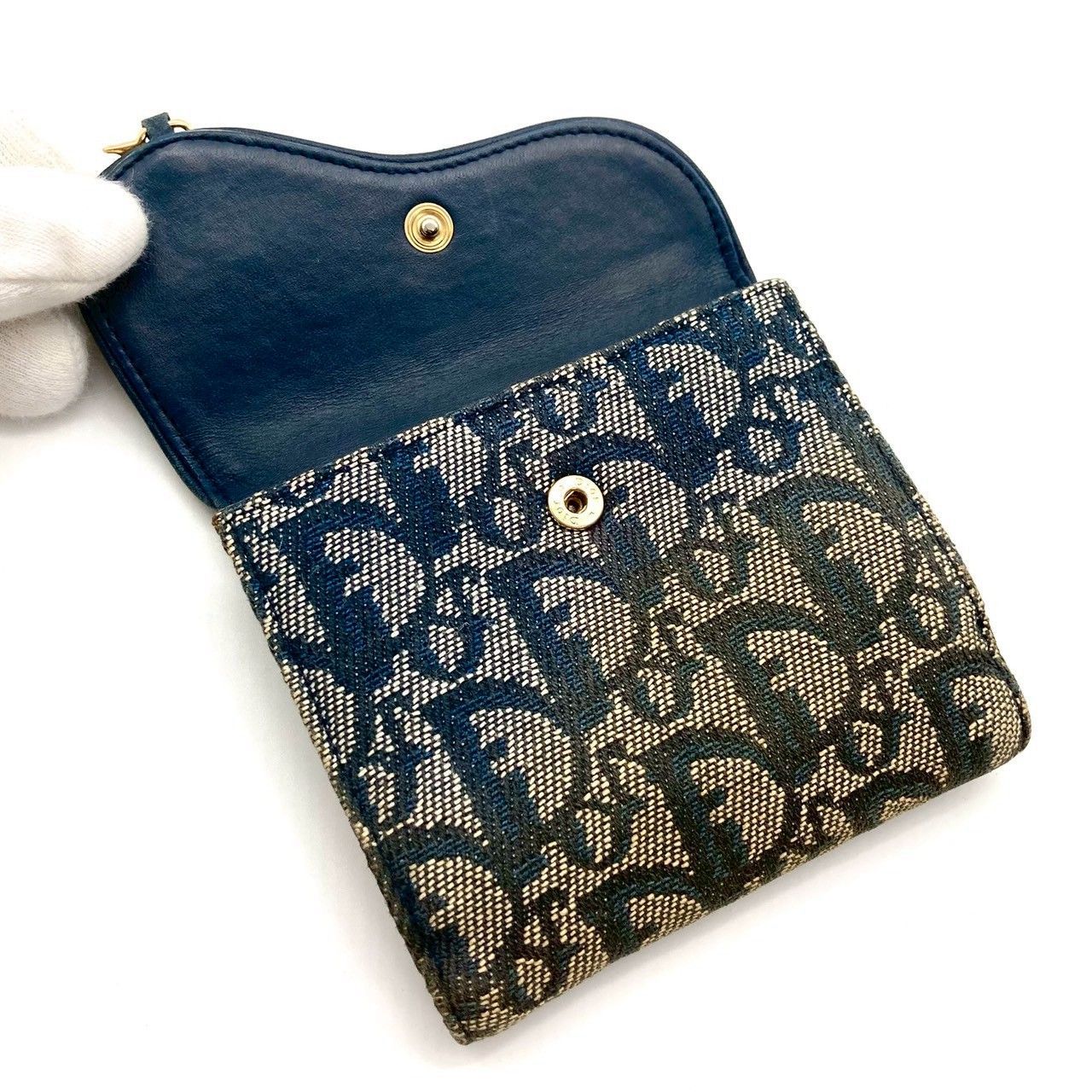 クリスチャンディオール サドルコンパクト財布 二つ折り財布 ブラック