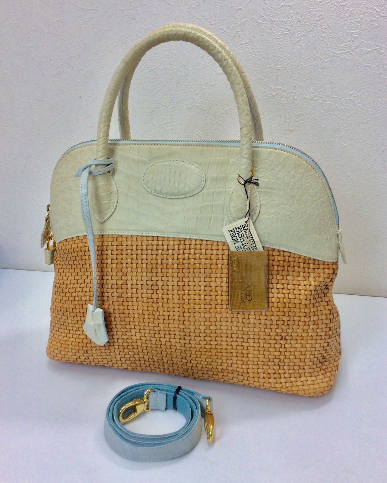 donna elissa ドンナ エリッサ クロコダイル レザー メッシュ 2WAY  