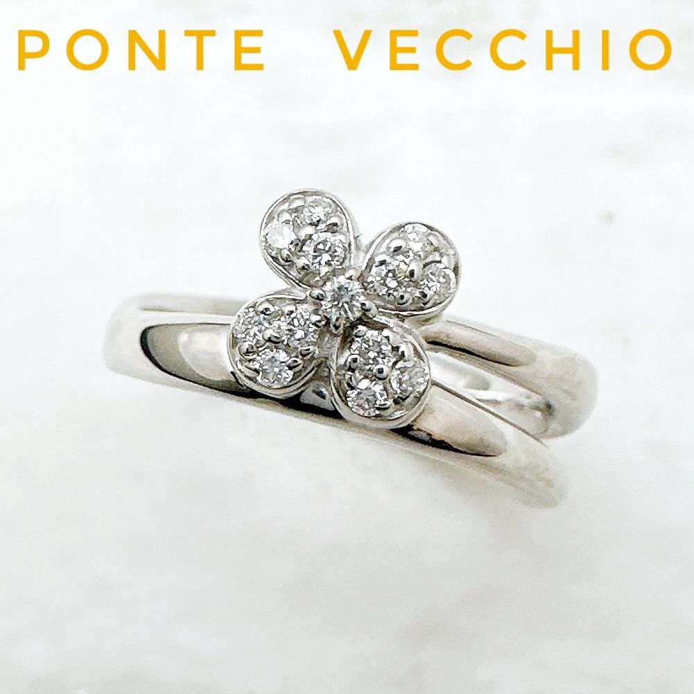 美品🌟Ponte Vecchio ダイヤモンド0.12ct ピンキー ホワイト