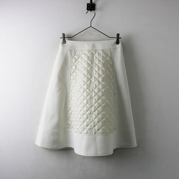 美品 2021 M'S GRACY エムズグレイシー カメリア刺繍 キルティング切替