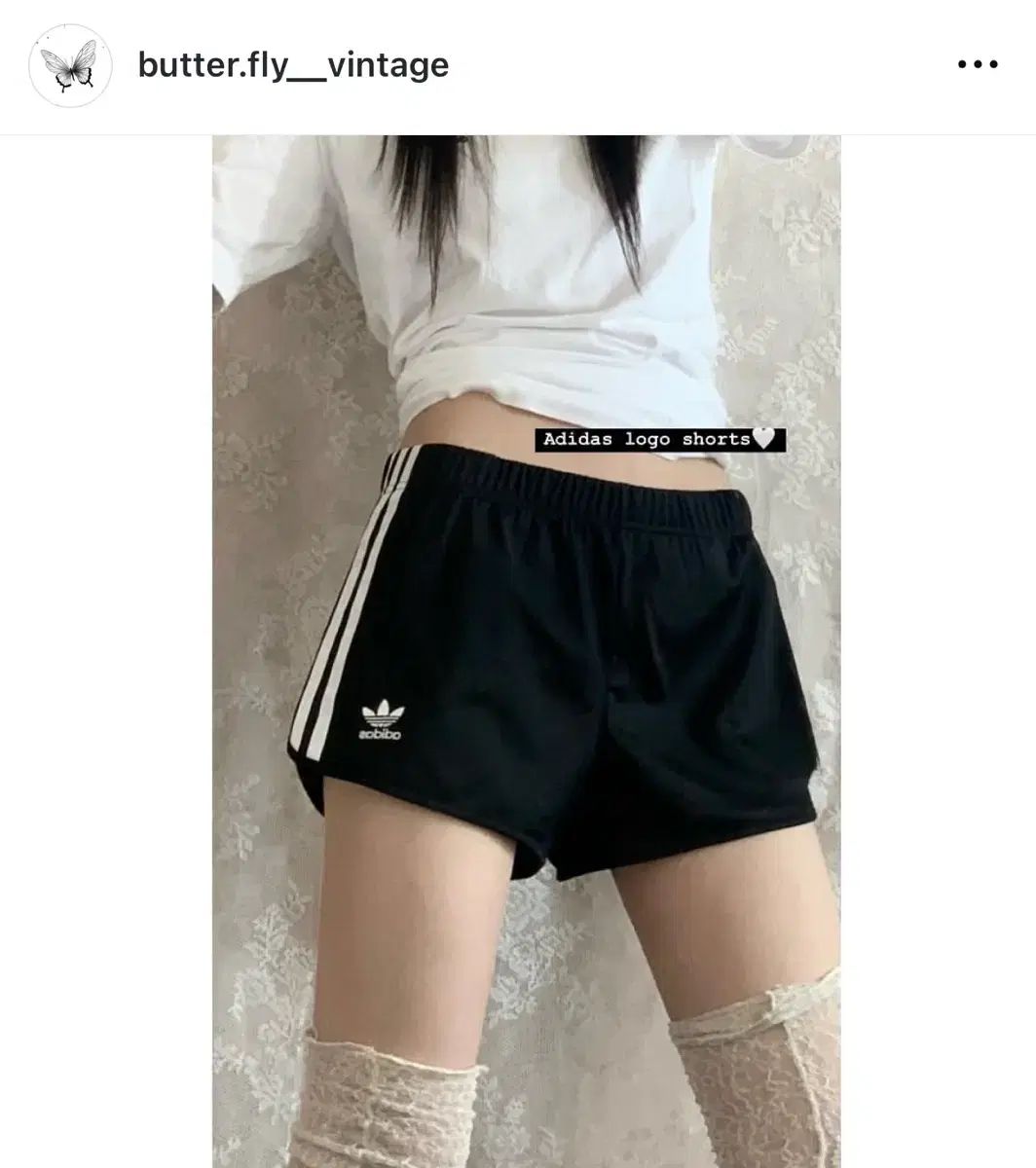 蝶 ヴィンテージ adidas(アディダス) ロゴ ショートパンツ 半ズボン 版