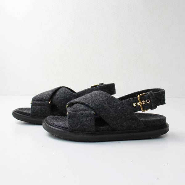 美品 MARNI マルニ Fussbett フスベット ウールフェルト ストラップ 