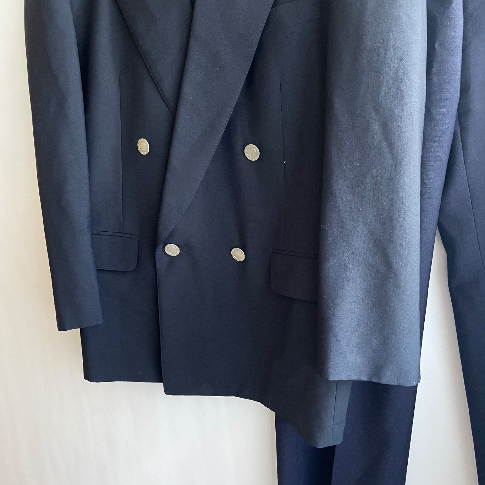 GIVENCHY ジバンシー ダブルスーツ スーツ上下 メンズ ネイビー 良】ジバンシー GIVENCHY スーツ 紺ブレ ブレザー セットアップ
