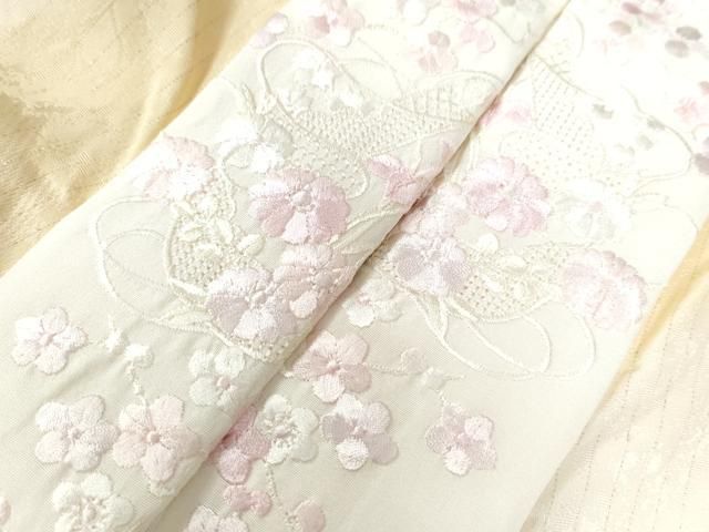 平和屋着物○振袖用長襦袢 無双仕立て 舞桜地紋 暈し染め 金通し