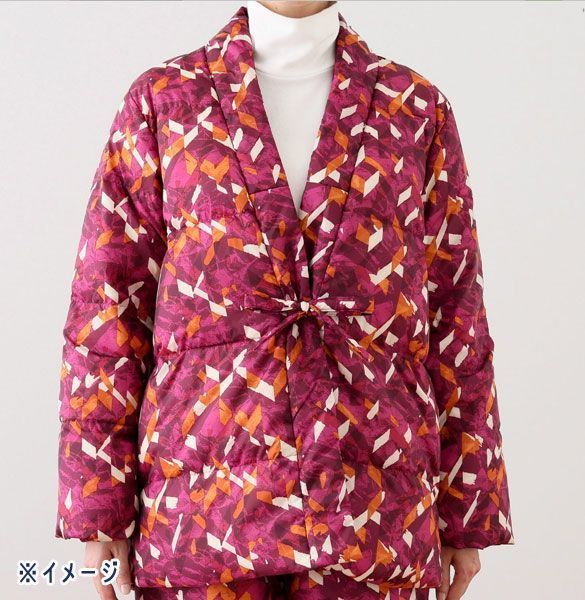 ♥ moririn モリリンダウン ホワイトダックダウン 羽毛ハンテン 幾何学 半纏 ラピスブルー M-L 参考価格￥15 400-
