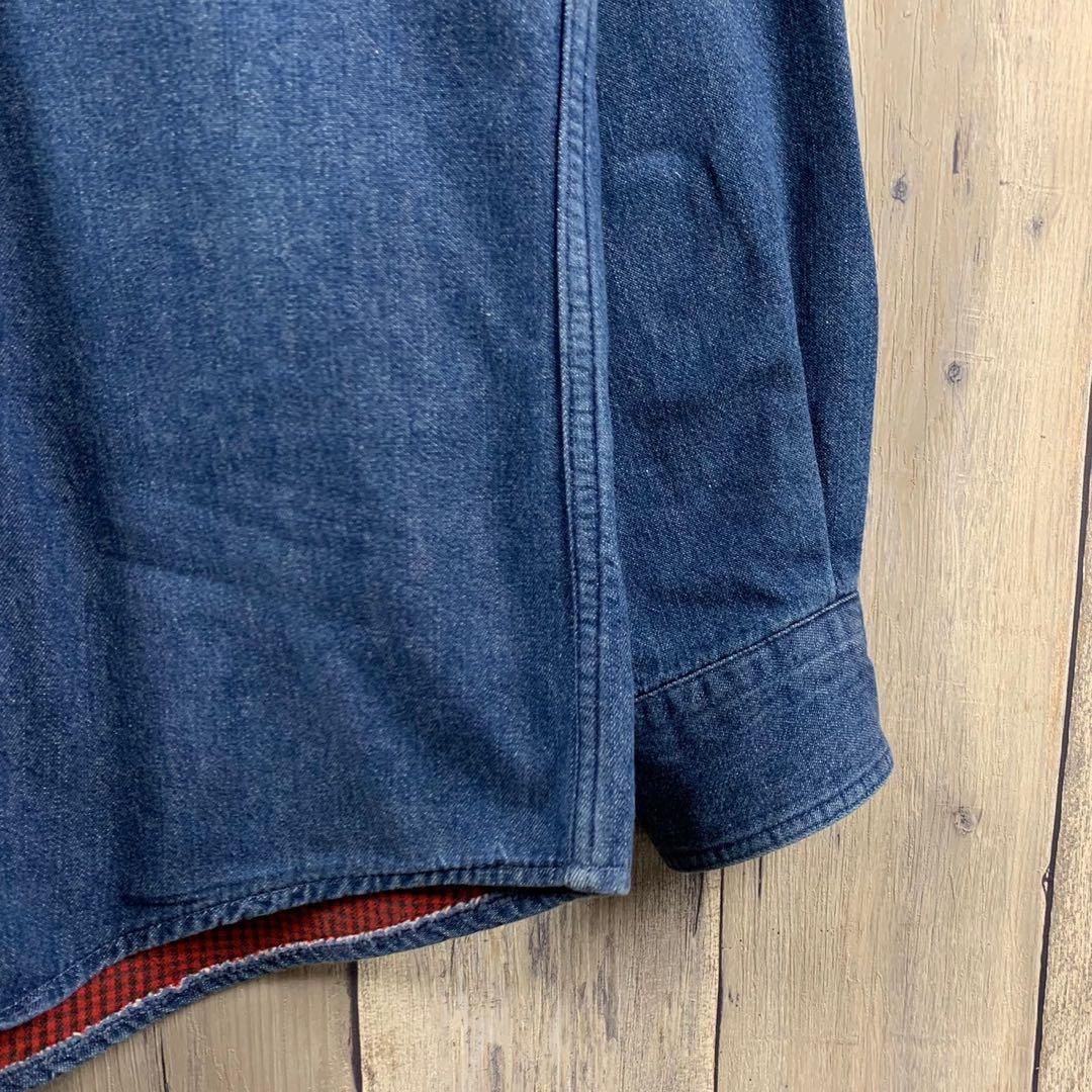 OLD L.L.BEAN 80s エルエルビーン 長袖 肉厚 デニム シャツ WWW_SMP1DAWEKUDUS_SCH_ID