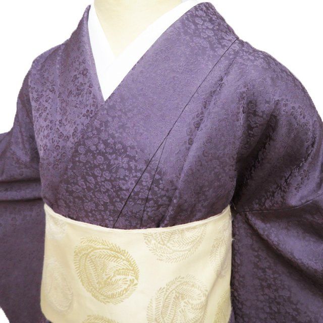 平和屋着物○岩井半四郎 歌舞伎役者 日本舞踊家 六通柄袋帯 立波花丸文