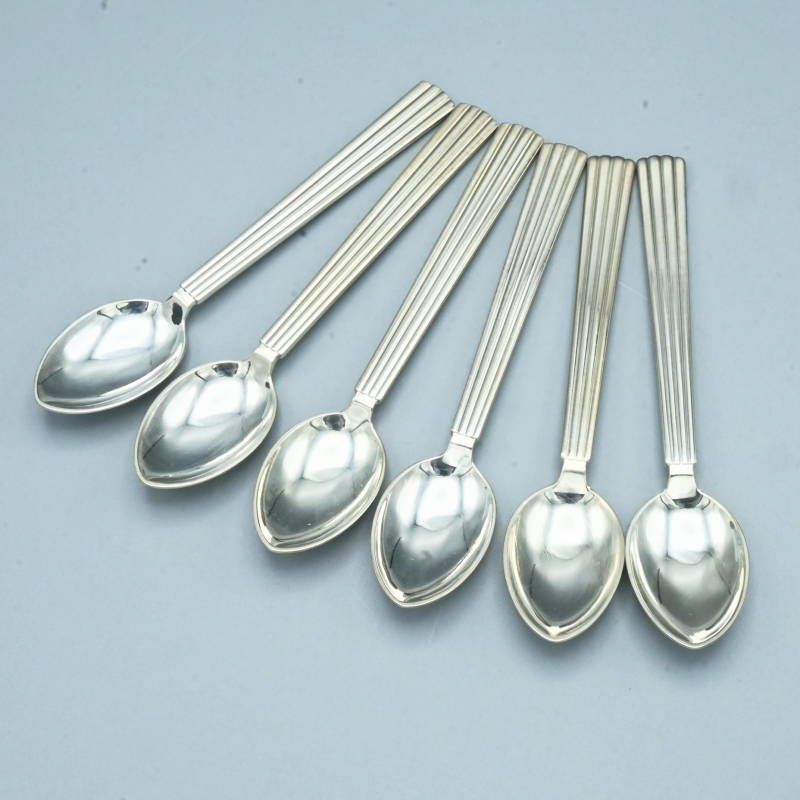 GEORG JENSEN ジョージジェンセン ベルナドッテ シルバープレート ティースプーン コーヒースプーン カトラリー6点セット S10-k037
