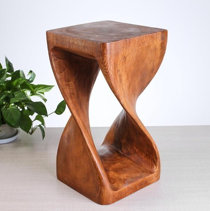 多機能 アンティーク調 レトロ チーク 木製 椅子 花台 家庭用