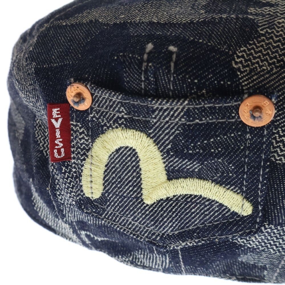 EVISU エビス　ハンチング　デニム EVISU (エビス) デニム ジャガード柄 ハンチング帽子 キャップ